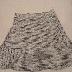 LOFT Textured A-Line Skirt in Gray and White